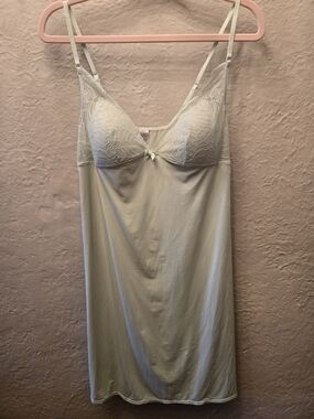 Sixty Eight Sage Green Lace Slip Dress Lingerie Chemise Size L